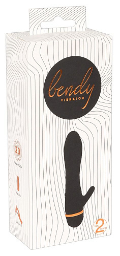 Чёрный вибратор с клиторальным стимулятором Orion Bendy Ripple 0592218 (16 см)