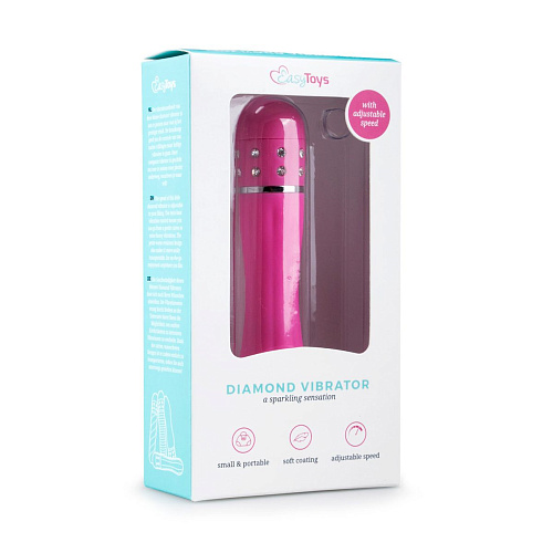 Розовый мини-вибратор со стразами EDC Wholesale Diamond Vibrator ET089PNK (11,4 см)