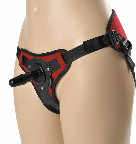 Красно-черные трусики с плагом Sitabella Dual Peak 7154-2 XL (размер L-XL)