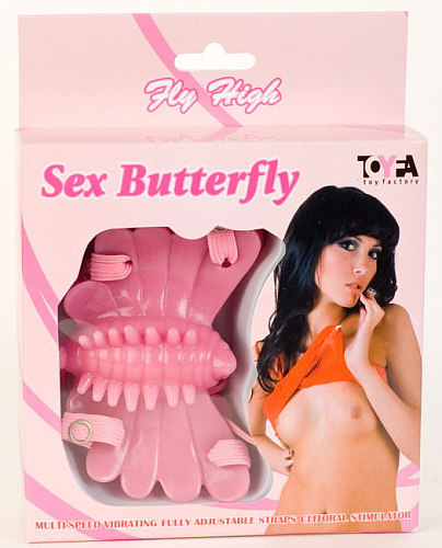Розовый клиторальный стимулятор ToyFa Sex Butterfly 884001-3