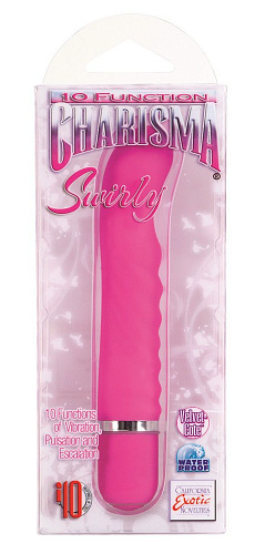 Многофункциональный розовый вибратор California Exotic Novelties 10-Function Charisma Swirly SE-0546-35-3 (12 см)