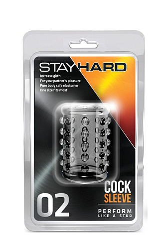 Прозрачная насадка на пенис с шишечками Blush Novelties STAY HARD COCK SLEEVE 02 CLEAR BL-00202