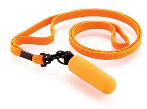 Набор из 10 оранжевых вибропулек на шнурке Sexus Funny Five 2