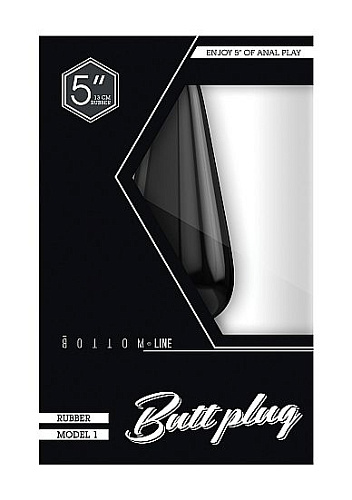 Чёрный гладкий анальный стимулятор Shots Media BV Bottom Line Model 1 BTM002BLK (13 см)