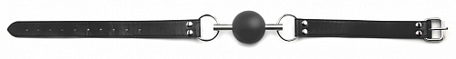 Кляп-шар на чёрных ремешках Shots Media BV Solid Ball Gag OU099BLK