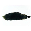 Чёрная малая анальная пробка с зелёным лисьим хвостом Wild Lust BF32black/green
