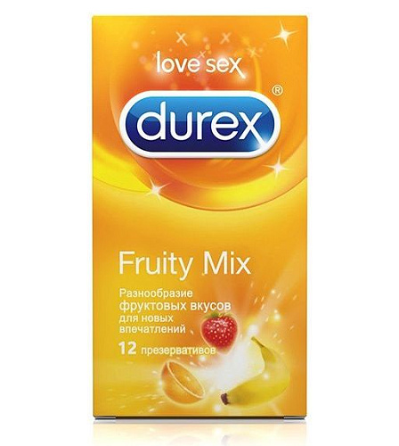 Презервативы с фруктовыми вкусами Durex Fruity Mix №12 (12 шт)
