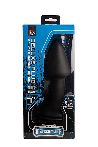 Чёрный конус с вибрацией Dream Toys MENZSTUFF VIBRATING BUTT PLUG 7INCH 21254 (17,8 см)