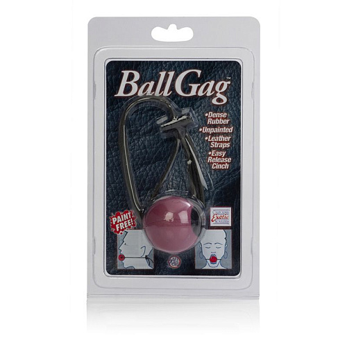 Кляп с резиновым красным шаром на чёрных ремешках California Exotic Novelties Ball Gags SE-2740-00-2