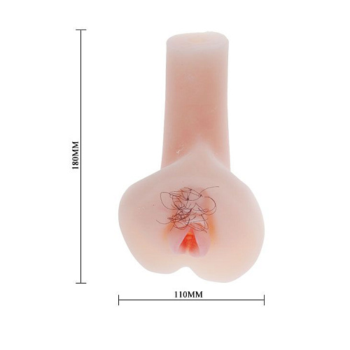 Мастурбатор телесного цвета с волосиками и вибрацией Baile Rose BM-009018