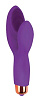 Фиолетовый силиконовый вибромассажер с округлым клиторальным отростком Bior toys ST-40145-5