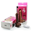 Коричневый вибратор Howells 10 Mode Vibrating 8 inch Carved Dildo 84009brown (20 см)