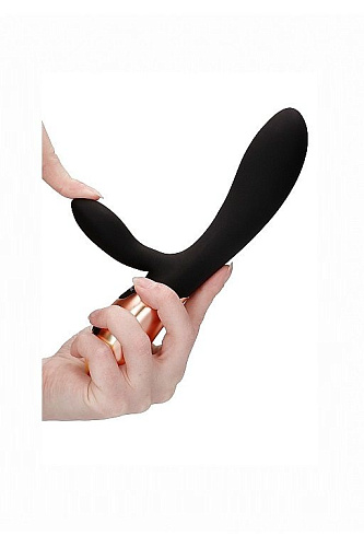 Чёрный вибратор с подогревом Shots Media BV Exquisite ELE002BLK (20,5 см)