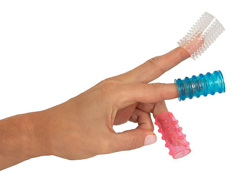 Комплект из трёх рельефных, разноцветных насадок на пенис Orion Tokyo Sleeves 05143060000