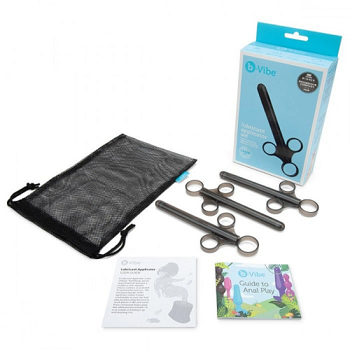 Набор из 3 чёрных шприцев для лубриканта b-Vibe BV-023