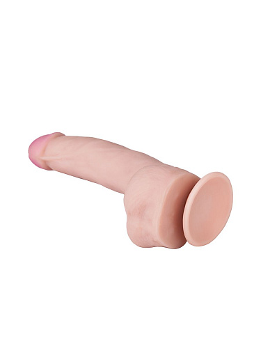 Реалистичный изогнутый телесный фаллоимитатор на присоске Сумерки богов №58 3201-58 BX DD (22 см)