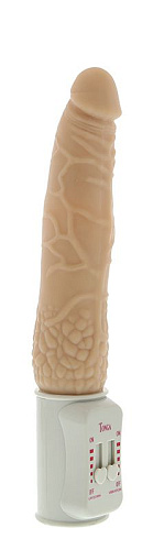 Вибратор компьютерного типа с поступательными движениями телесного цвета Seven Creations 05-131 BX GP (26 см)