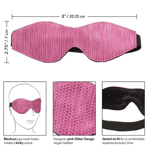 Розово-чёрная маска на резинке California Exotic Novelties Tickle Me Pink Eye Mask SE-2730-05-2