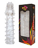 Закрытая прозрачная рельефная насадка с шипиками Bior toys Crystal sleeve EE-10094 (13,5 см)