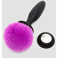 Чёрная анальная вибропробка Happy Rabbit Rechargeable Vibrating Bunny Tail Butt Plug Small 80249