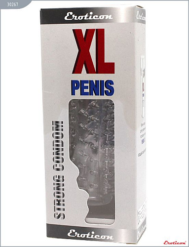 Прозрачная гелевая насадка с усиками Eroticon 30267 (15 см)