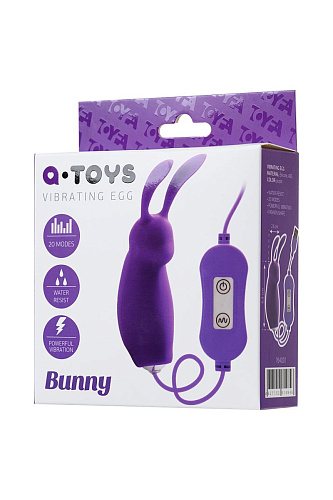 Фиолетовое виброяйцо с пультом управления, работающее от USB A-toys Bunny 764020