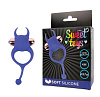 Синее эрекционное виброкольцо с рожками и хвостиком Bior toys ST-40166-2
