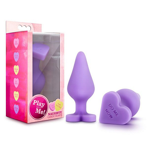 Фиолетовая анальная пробка Blush Novelties Naughty Candy Heart Do Me Now BL-95620 (8,9 см)