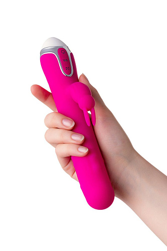 Розовый вибратор с клиторальным стимулятором JOS BALLE 783002 (23 см)