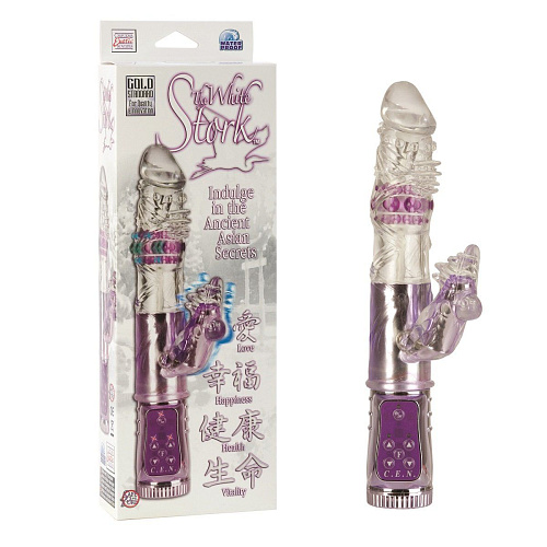 Хай-тек вибромассажёр с клиторальным отростком California Exotic Novelties The White Stork E-0676-10-3 (19 см)