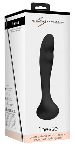 Чёрный вибростимулятор точки G Shots Media BV Finesse ELE012BLK (17,5 см)