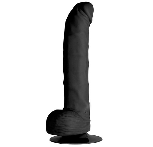 Чёрный вибратор-реалистик с присоской Dream Toys PURRFECT SILICONE DELUXE ONE TOUCH 8INCH 21144 (20 см)