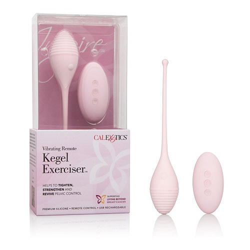 Нежно-розовый вибромассажёр California Exotic Novelties Vibrating Remote Kegel Exerciser SE-4807-50-3