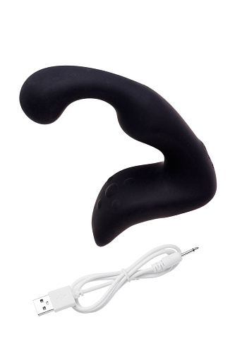 Чёрный изогнутый вибростимулятор простаты Erotist 541310