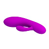Эргономичный вибромассажёр лилового цвета со стимулятором клитора Baile Alvin BI-014495 (16,9 см)