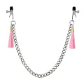 Зажимы на соски с розовыми кистями Lovetoy Tassel Nipple Clamp With Chain LV761008