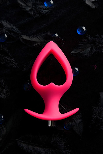 Розовая анальная вибровтулка в форме сердца POPO Pleasure 731337 (17 см)