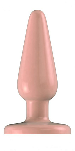 Бежевый гладкий анальный стимулятор Shots Media BV Bottom Line Model 1 BTM002FLE (13 см)