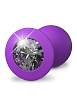 Фиолетовая анальная пробка со стразом Pipedream Her Little Gem Medium Plug PD4950-12 (8,3 см)