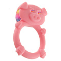 Розовое кольцо на пенис с вибрацией Toy Joy MAD PIGGY C-RING 3006010209