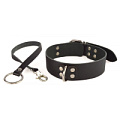 Чёрный ошейник с поводком Sitabella «Новичок» 3358-1
