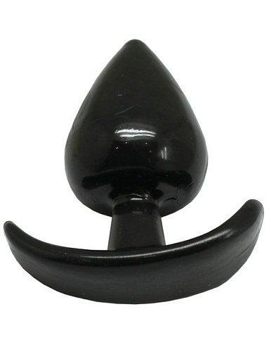 Чёрная коническая анальная пробка с ограничителем Eroticon 31048 (5 см)