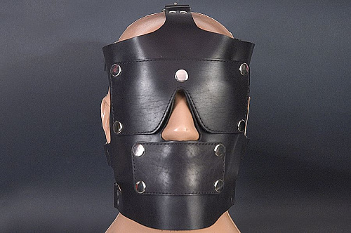 Чёрная кожаная маска Beastly РАБоСЕКС 13214