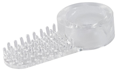 Прозрачное эрекционное кольцо со стимулятором клитора в виде щёточки Orion 0511455