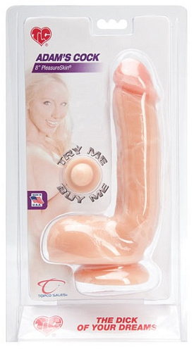 Фаллоимитатор-реалистик телесного цвета Topco Sales Adam s PleasureSkin Cock Light 1003035 (19,6 см)