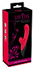 Красный вибратор с щёточками на головке и клиторальном отростке Orion Javida 0585971 (19 см)
