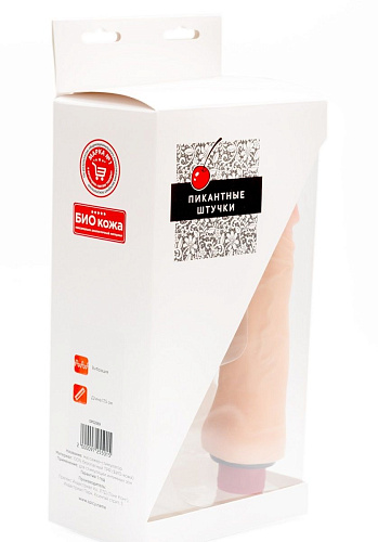 Телесный вибратор-реалистик из био-кожи Пикантные штучки DP02069 (20 см)