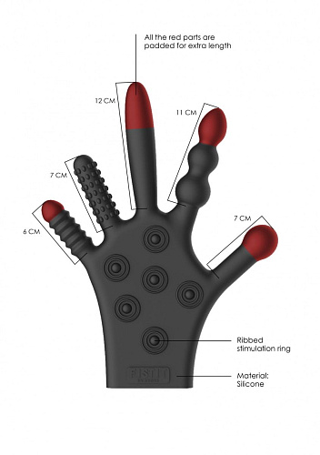 Чёрная стимулирующая перчатка Shots Media BV Stimulation Glove FST011BLK