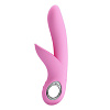 Нежно-розовый вибратор с клиторальной щёточкой Baile Carol BI-014571-1 (19 см)