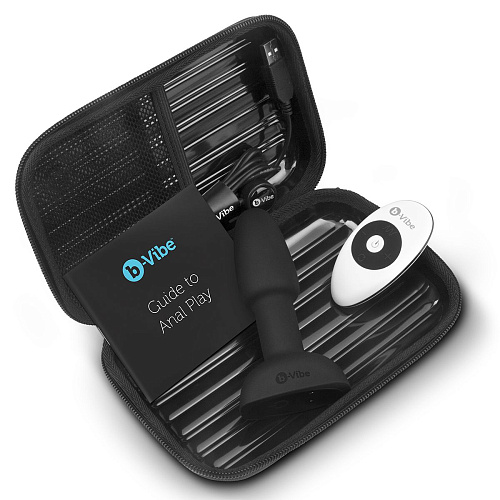 Чёрная анальная пробка с римминг-эффектом b-Vibe RIMMING PETITE BV-006-BLK (12,4 см)